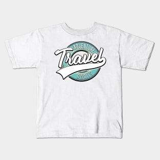 Travel Adventure Awaits vintage logo Kids T-Shirt